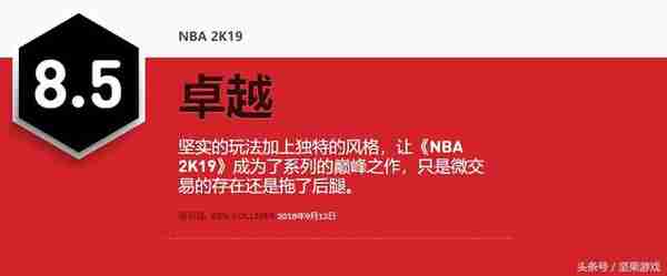 8.5分卓越系列巅峰之作《NBA 2K19》IGN测评