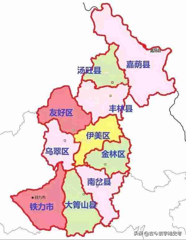 黑龙江省各市（地区）、县地图