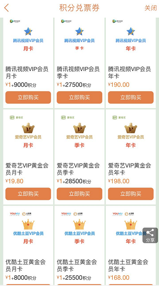 银行信用卡积分怎么用，兑换影视会员券畅看视频